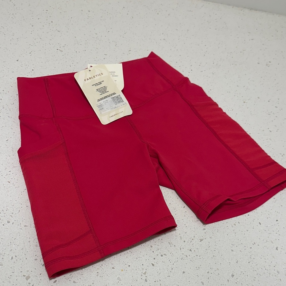 Fabletics Women's Vibrant Red Bike Shorts